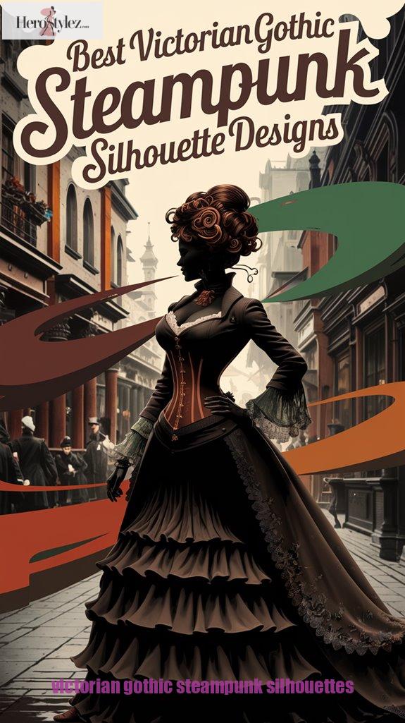 9 Best Victorian Gothic Steampunk Silhouette Designs