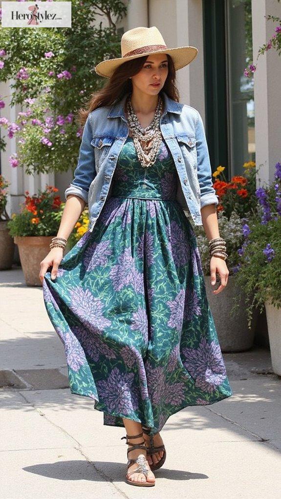 bohemian maxi dress styling