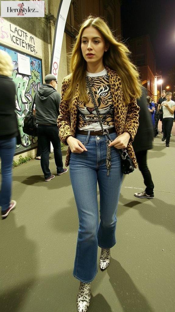 bold animal print layering
