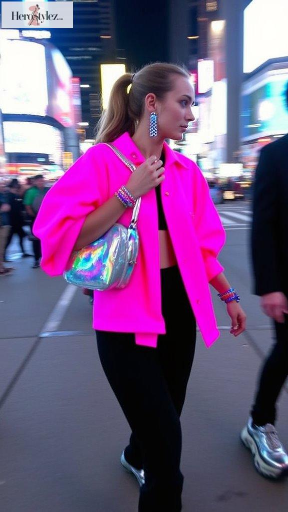 electrifying neon fashion statement