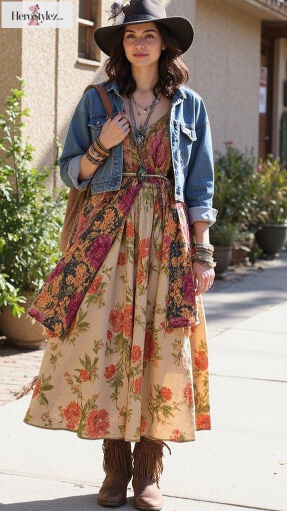 layered boho chic styling