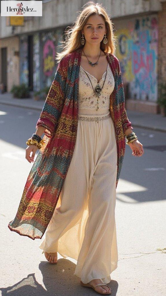 vibrant ethnic print mixing