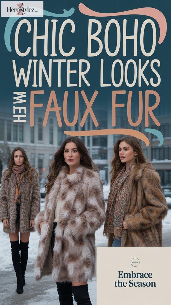 12 Chic Boho Winter Outfits With Cozy Faux Fur Coats