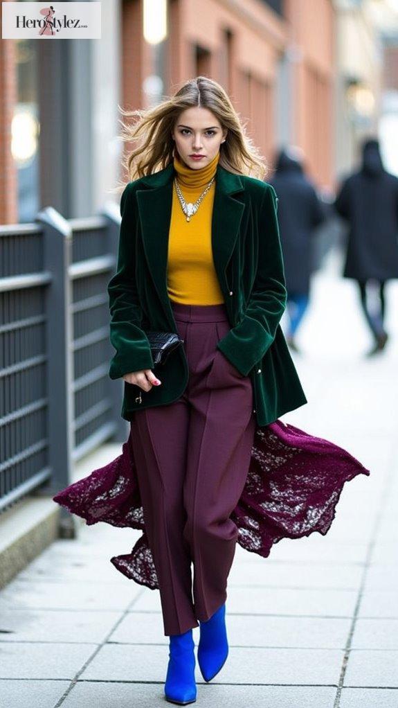 bold colors voluminous layers