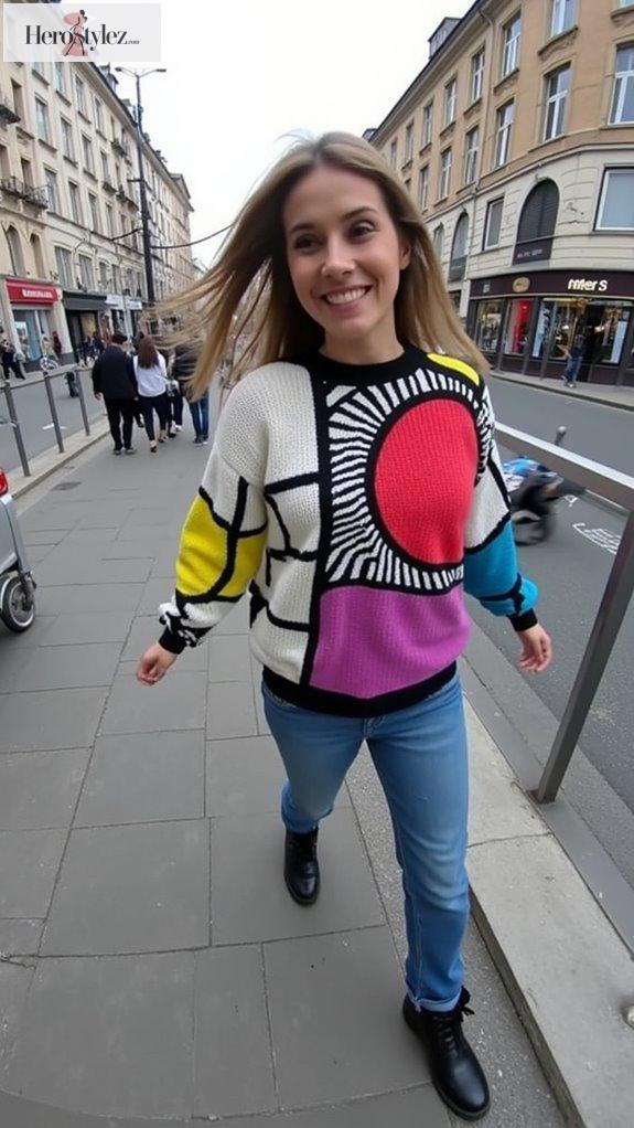bold graphic sweaters reign