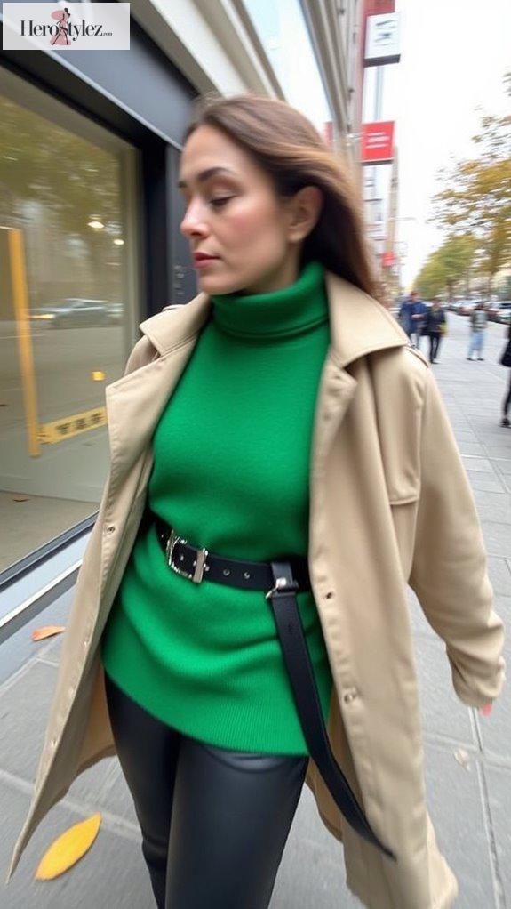cashmere sweater chic trench