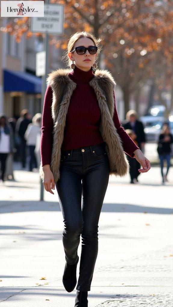 cashmere sweater faux fur
