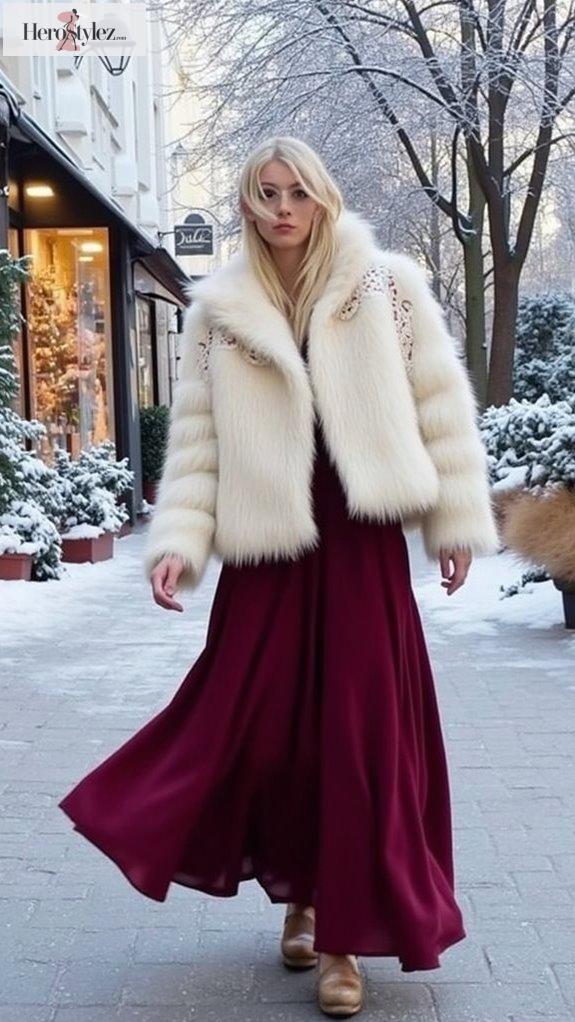 chic boho winter outfits