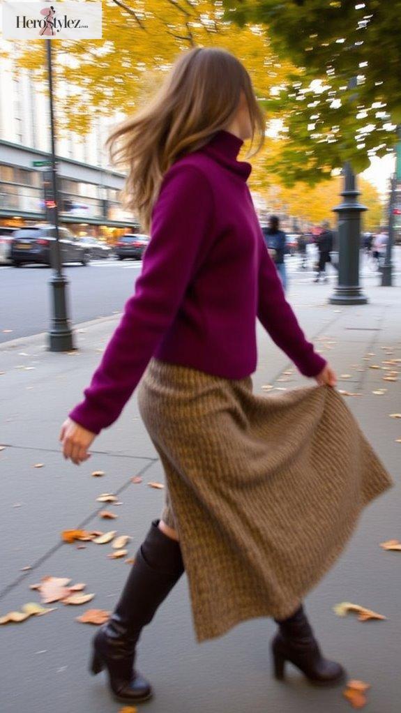 chic layered sweater outfit