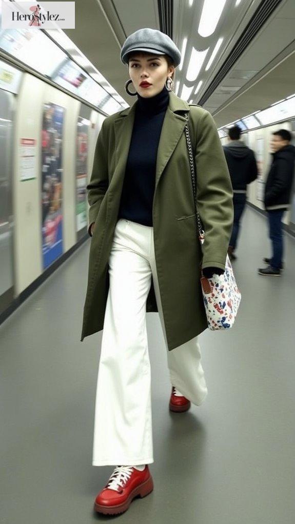 chic subway layered fashion