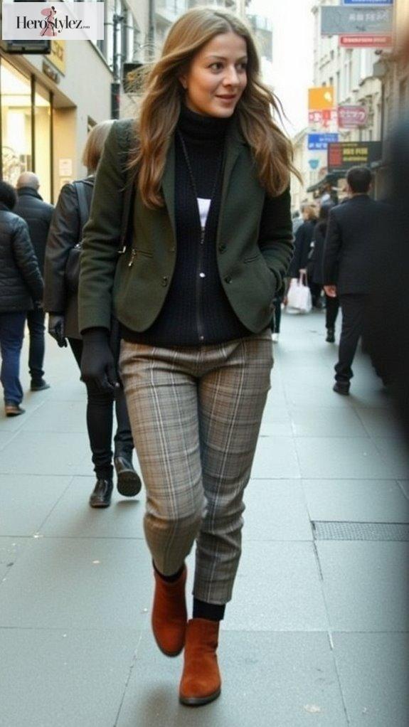 chic urban checked ensemble