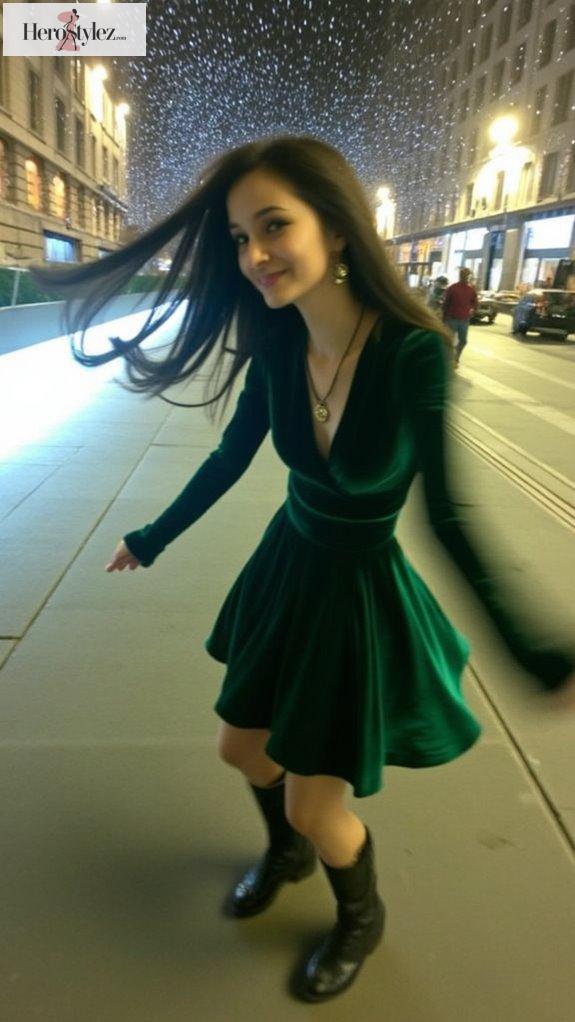 chic velvet wrap dress