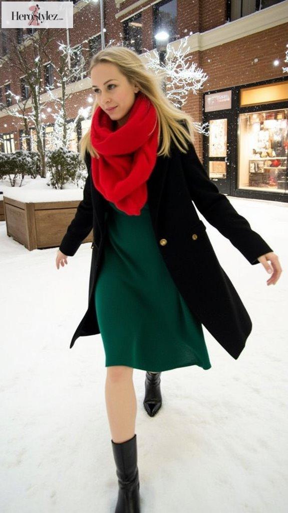 chic winter dress ensemble