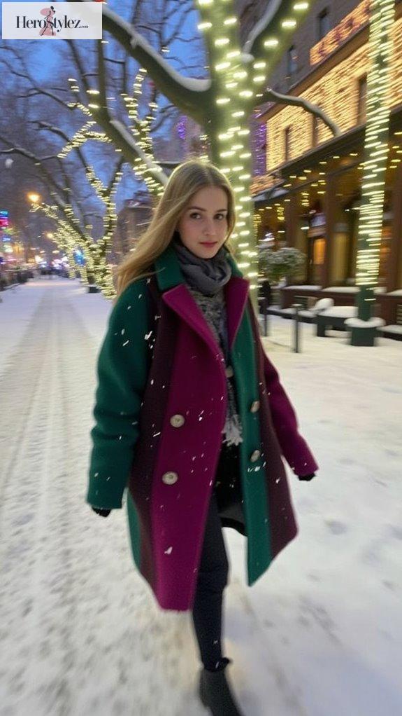colorful cozy scarf coats