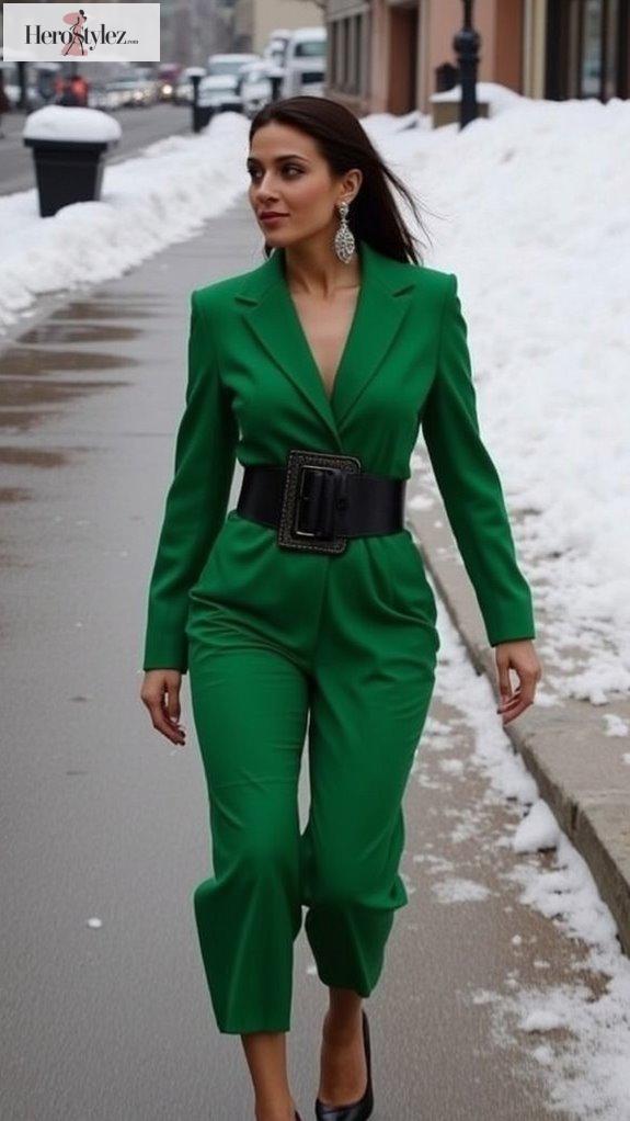 confident jumpsuit with belt
