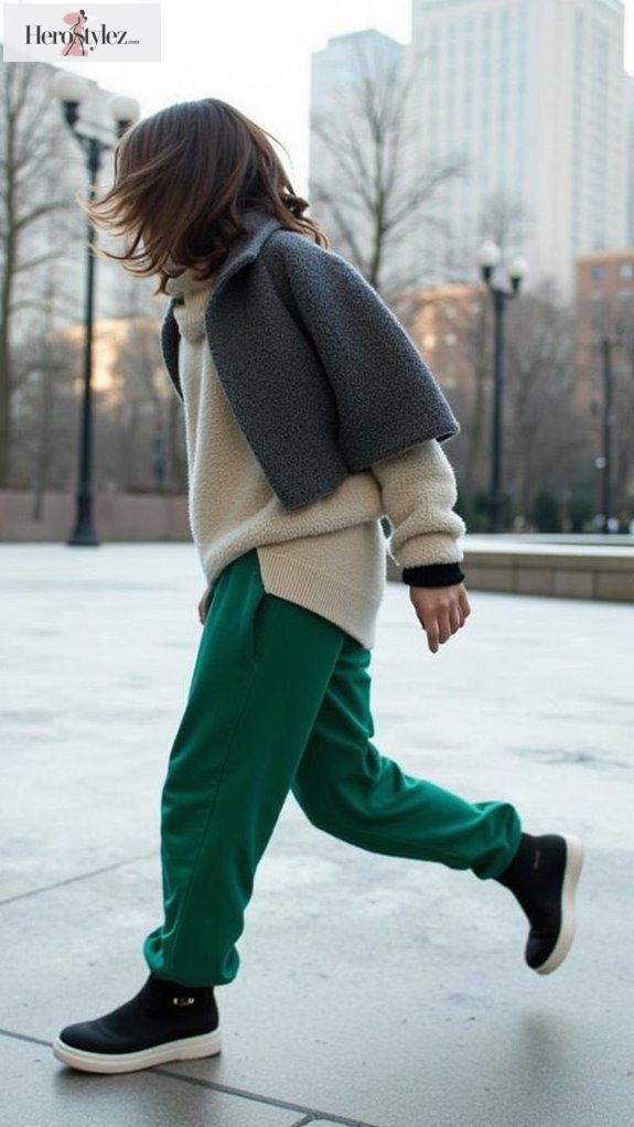 cozy fleece layered chic