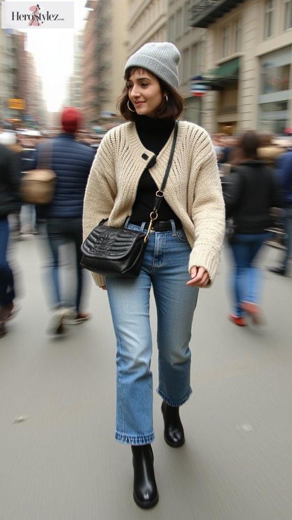 cozy layered winter fashion