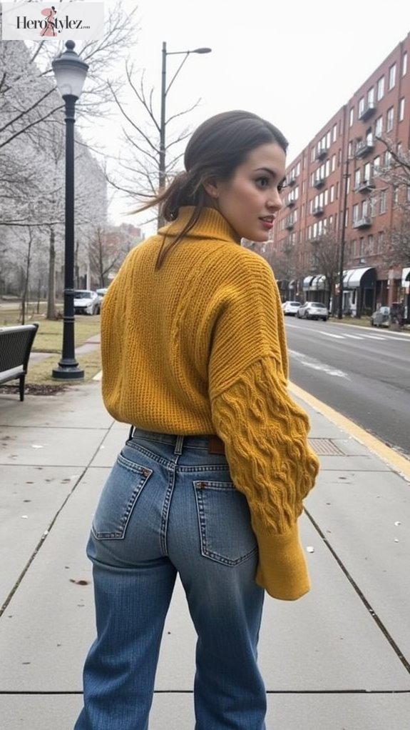 cozy sweater stylish booties