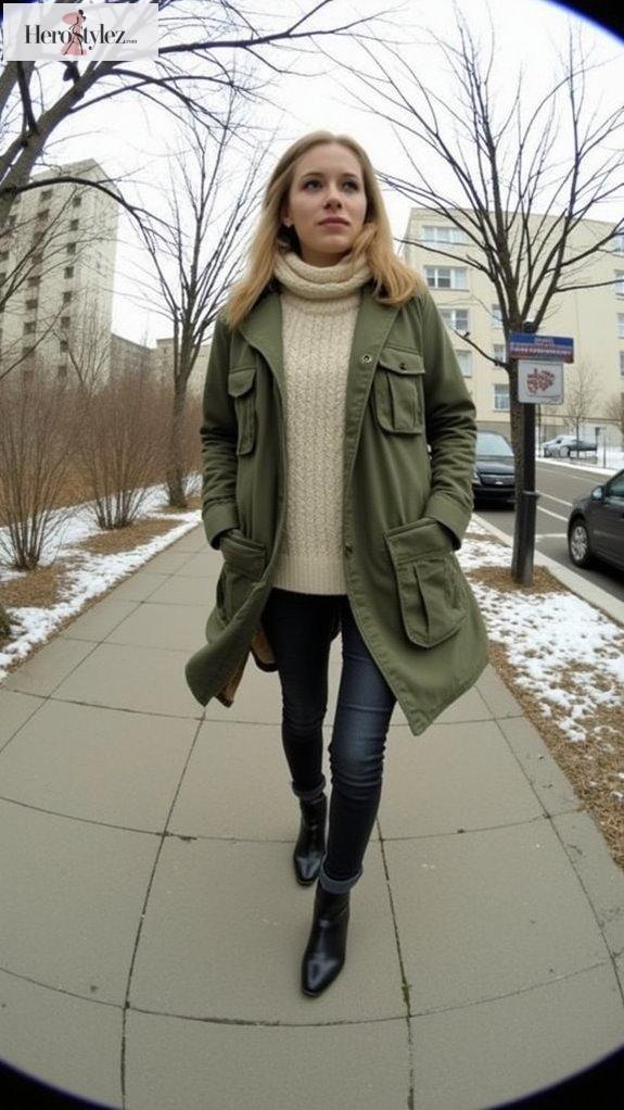 cozy textured knit layers
