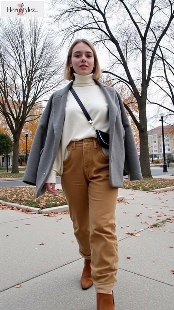 effortless stylish corduroy layering