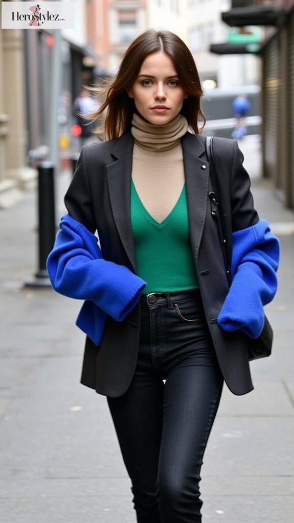 effortless subway chic layering