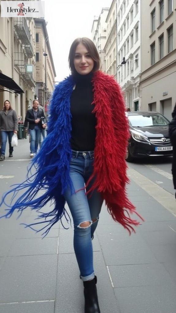 fringed oversized scarf coats