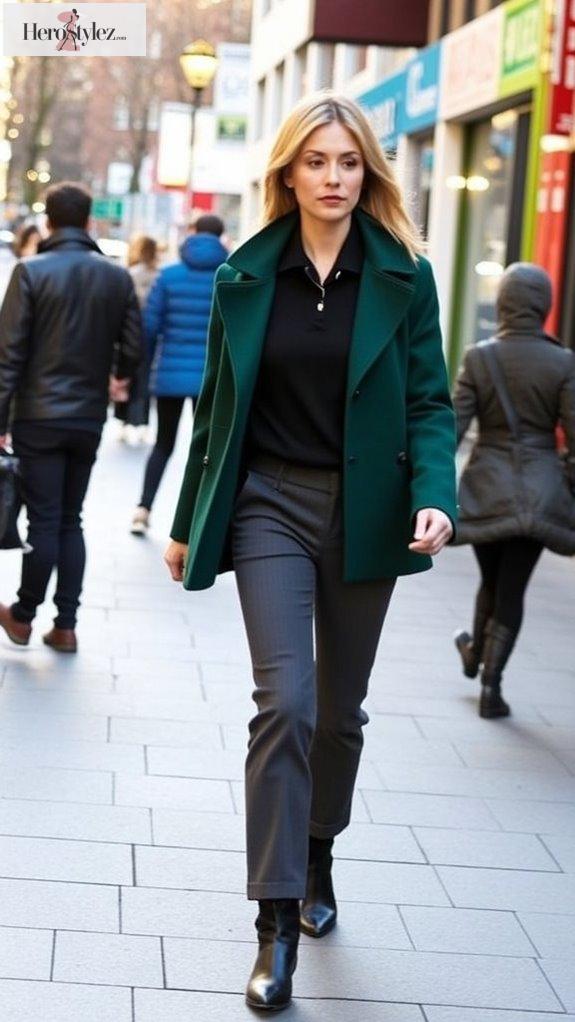 funnel neck jacket outfits