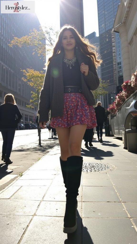 heeled boots and flirty hemlines