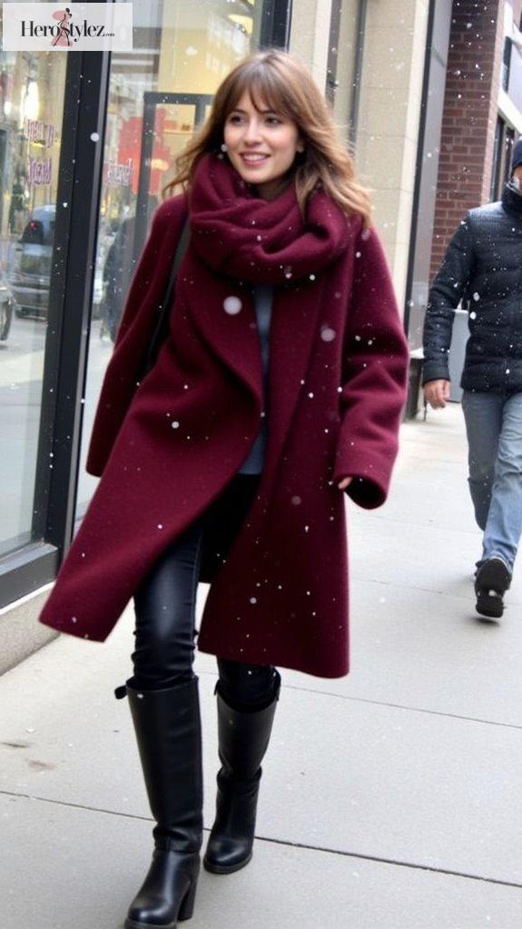 luxurious wool scarf coat