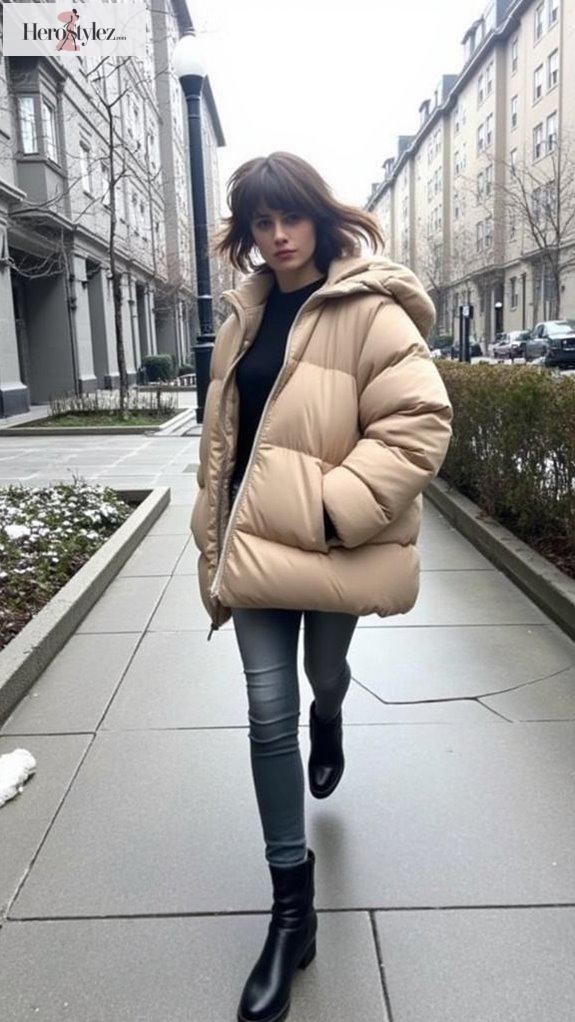 minimalist chic booties puff