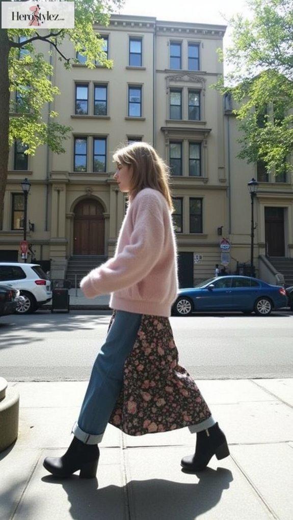 oversized diamond knit styling