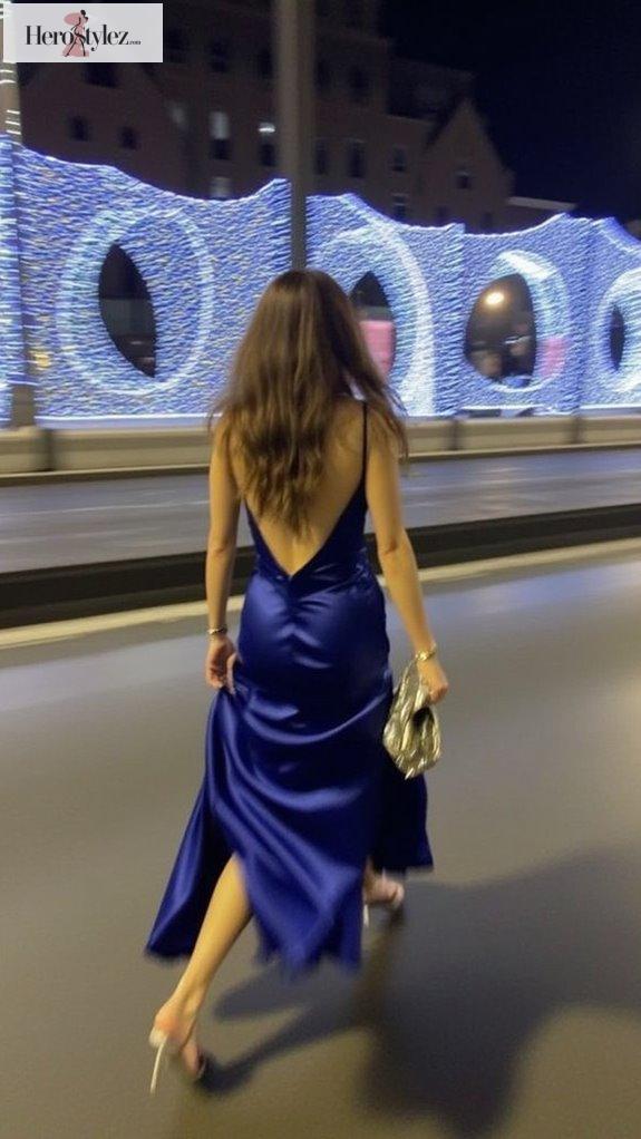 satin deep blue elegance