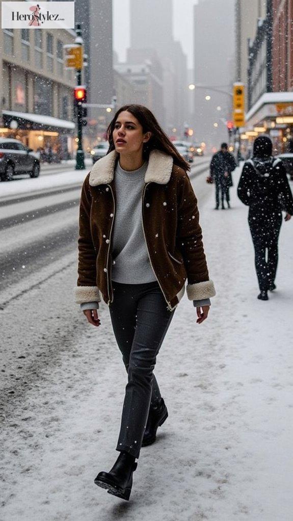 shearling bomber tailored style