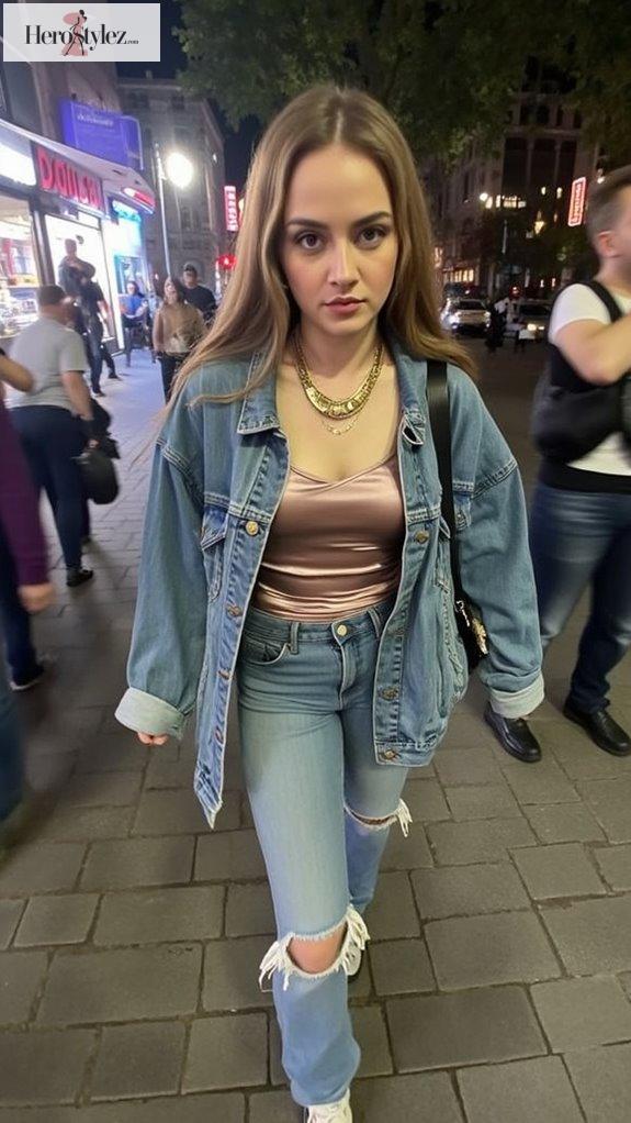 slip dress meets denim