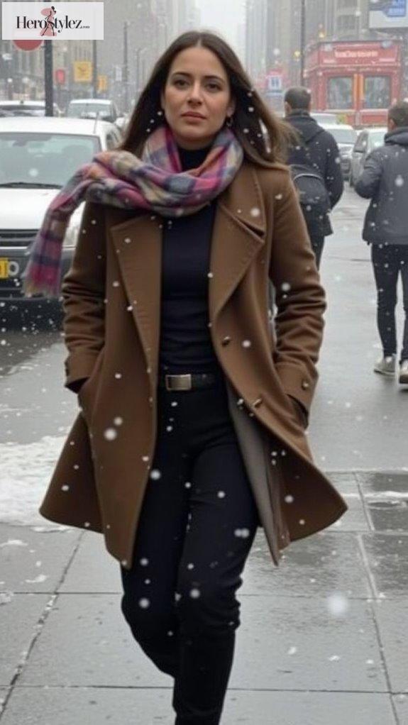 stylish funnel neck outfits