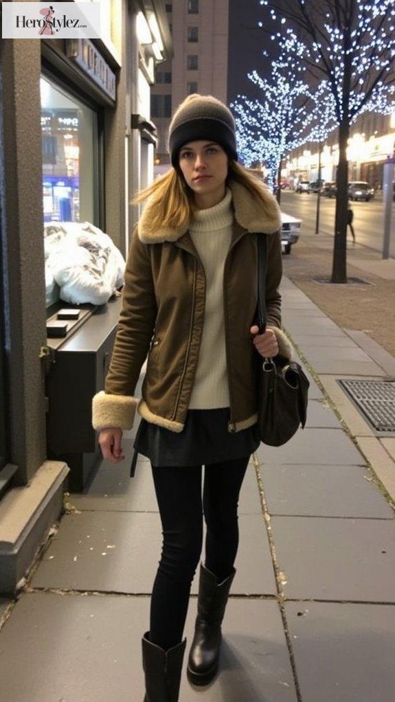 stylish shearling bomber jacket tips