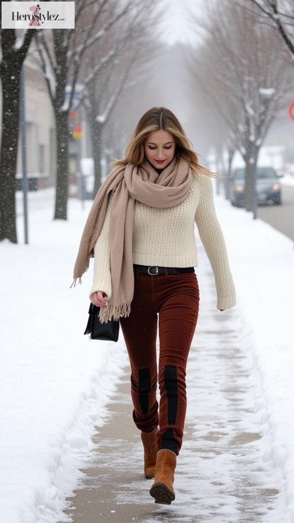 stylish winter layering technique