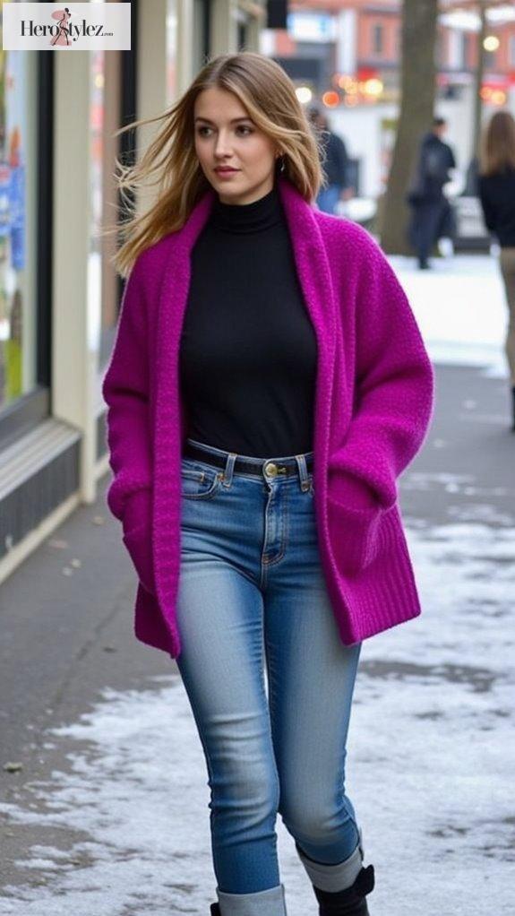 trendy cropped cardigan layering