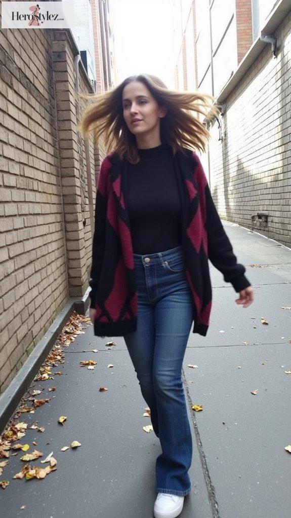 versatile cardigan and turtleneck