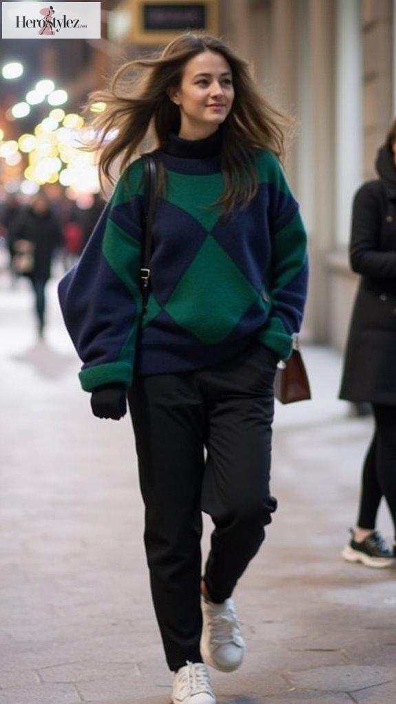 versatile diamond sweater styling