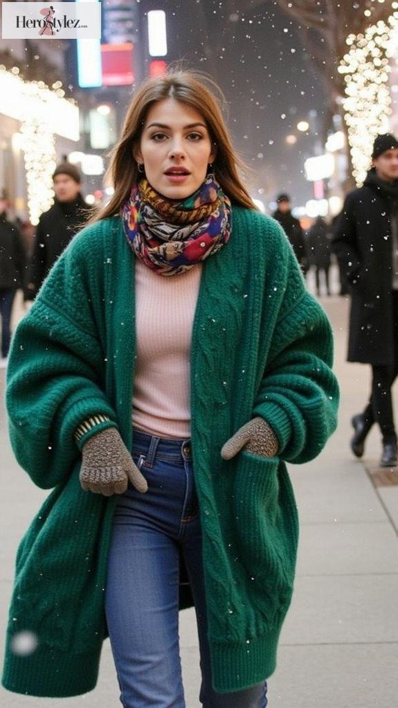 vibrant oversized statement knits