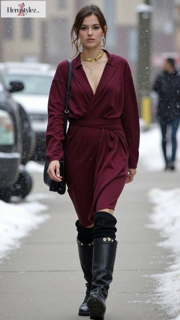 warm wrap dress style